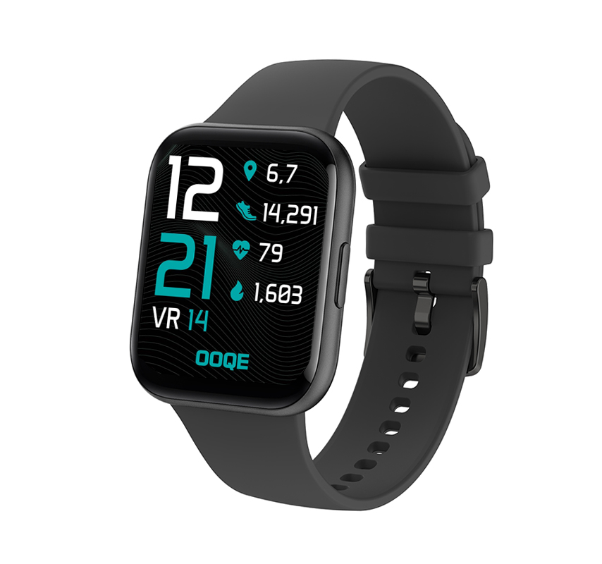 OOQE WATCH PRO 6 - Zwart - Smartwatch - Schuin