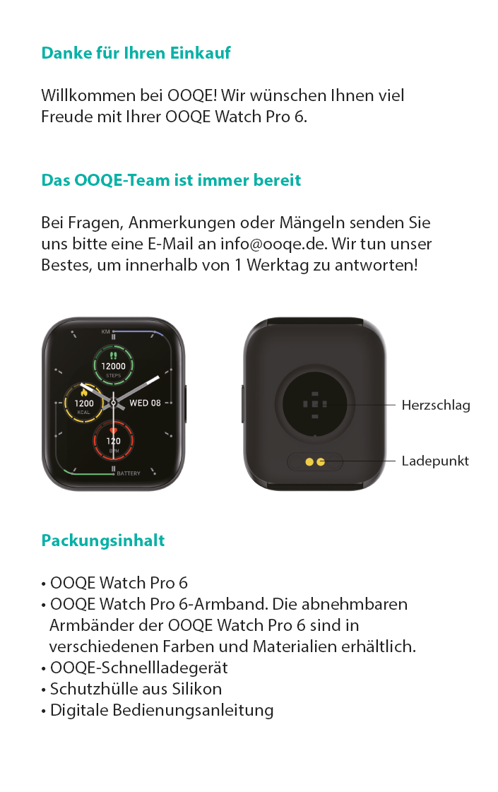 OOQE WATCH PRO 6 - Handleiding DE 2