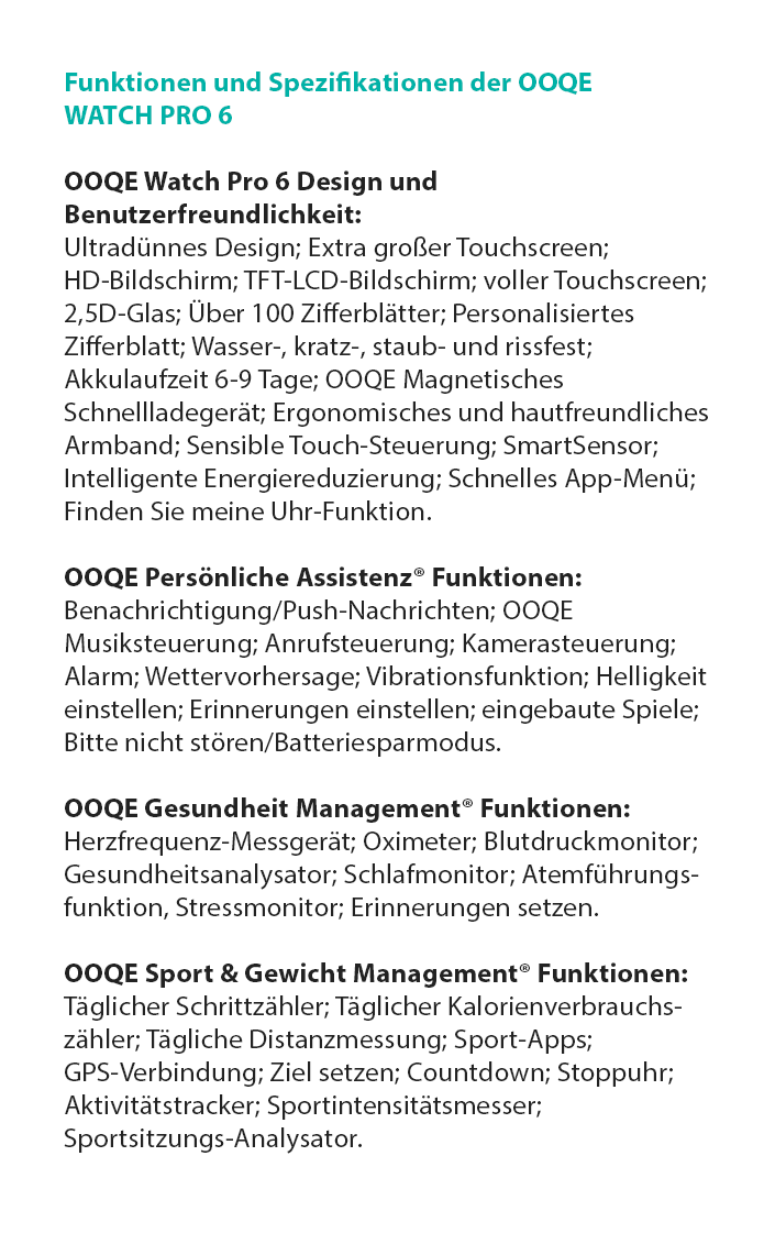 OOQE WATCH PRO 6 - Handleiding DE 3