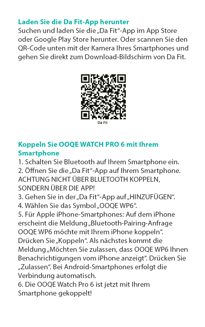 OOQE WATCH PRO 6 - Handleiding DE 6