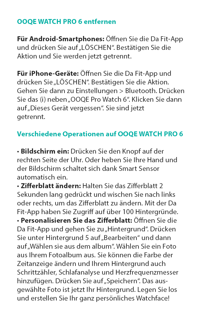 OOQE WATCH PRO 6 - Handleiding DE 8