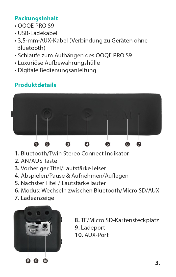 OOQE PRO S9 Bedienungsanleitung DE 5