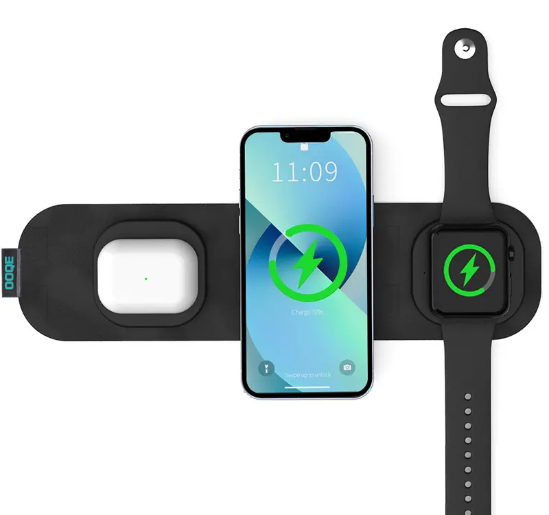 OOQE QCharge 3-in-1 draadloze oplader zwart 4