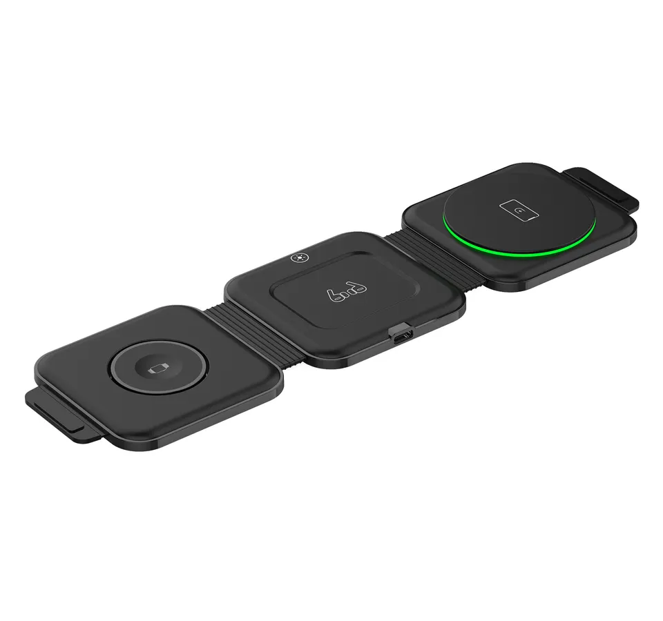 OOQE QCharge Plus 3-in-1 draadloze oplader zwart 1