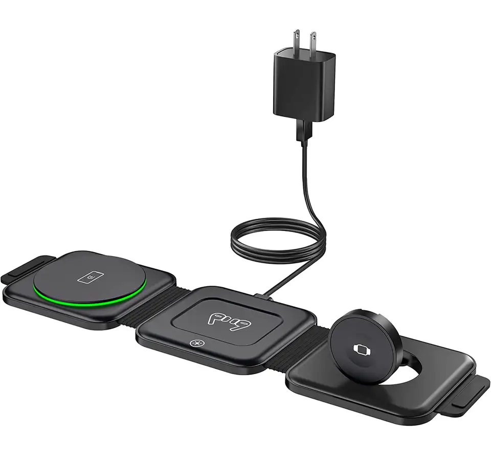 OOQE QCharge Plus 3-in-1 draadloze oplader zwart 2