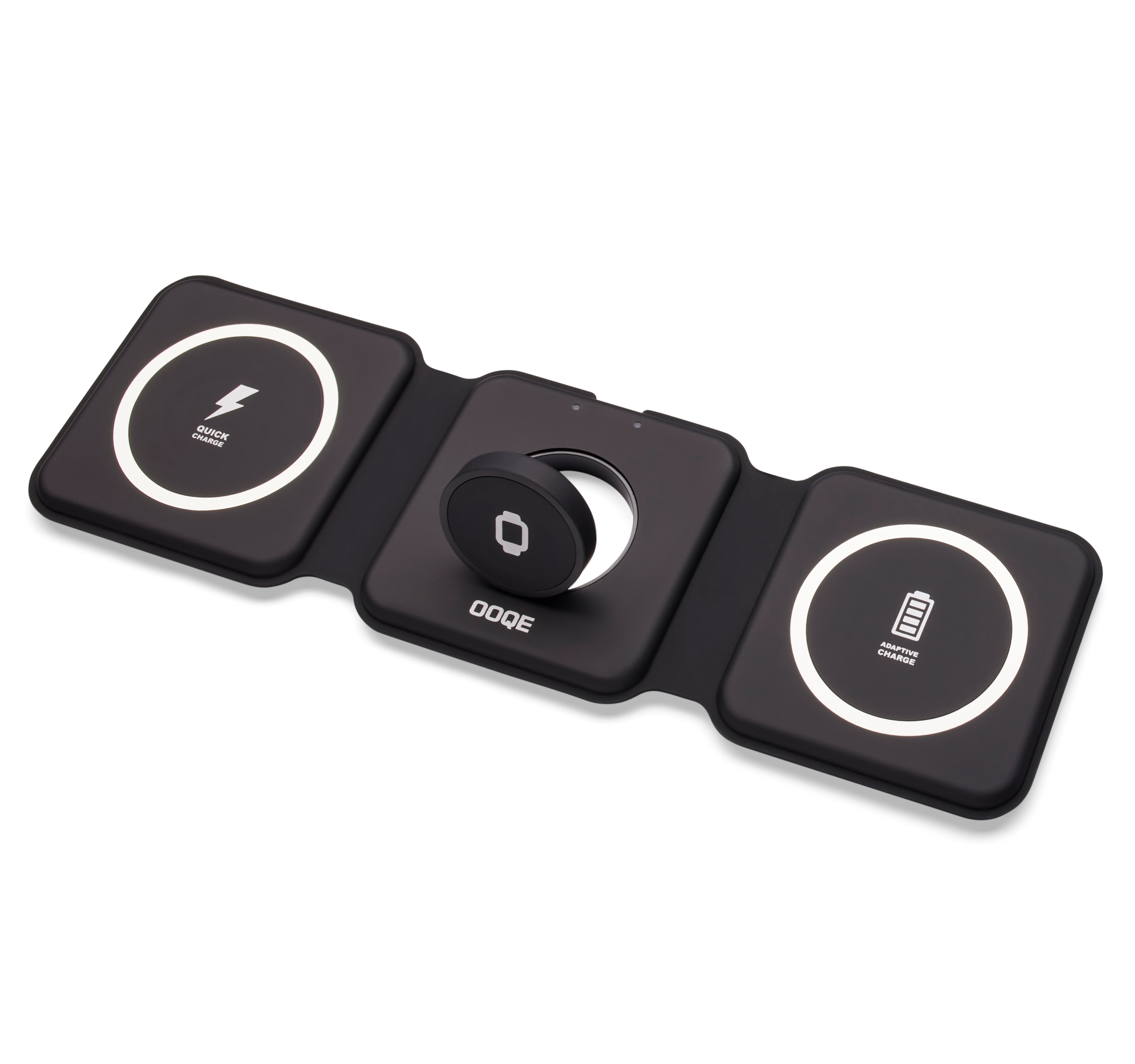 OOQE QCharge Pro 3-in-1 draadloze oplader - zwart - 1
