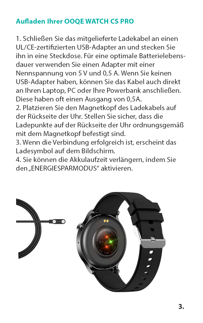 OOQE WATCH CS PRO - Bedienungsanleitung Deutsch 5